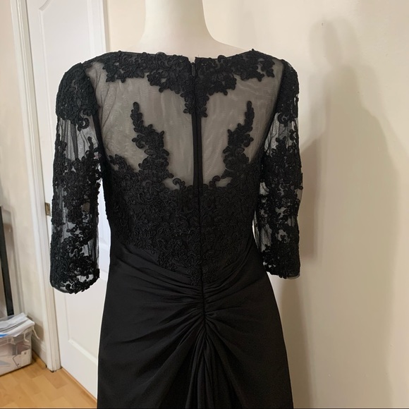 Women’s size 10. Black Dressy wedding cocktail dress . Chiffon ruching at waist. - Picture 4 of 7